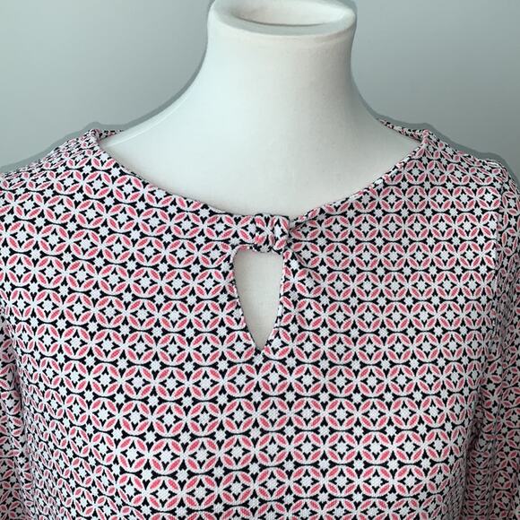 T by Talbots 3/4 Sleeve Geometric Print Knit TunicTop Sz L - Picture 2 of 8